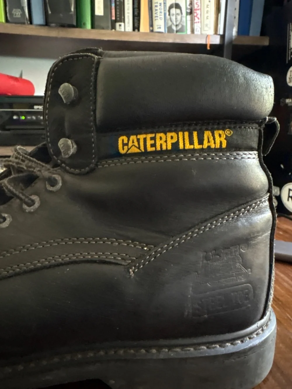 Caterpillar Boots Men’s 12 black leather steel toe